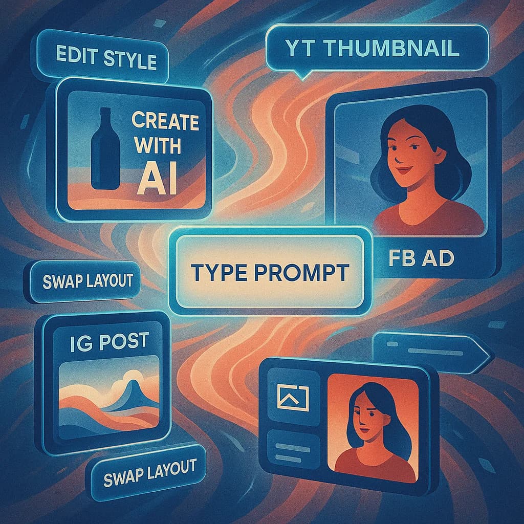 Create standout visuals for Instagram, blog headers, and ads instantly using Focal AI Image Generator with simple text prompts