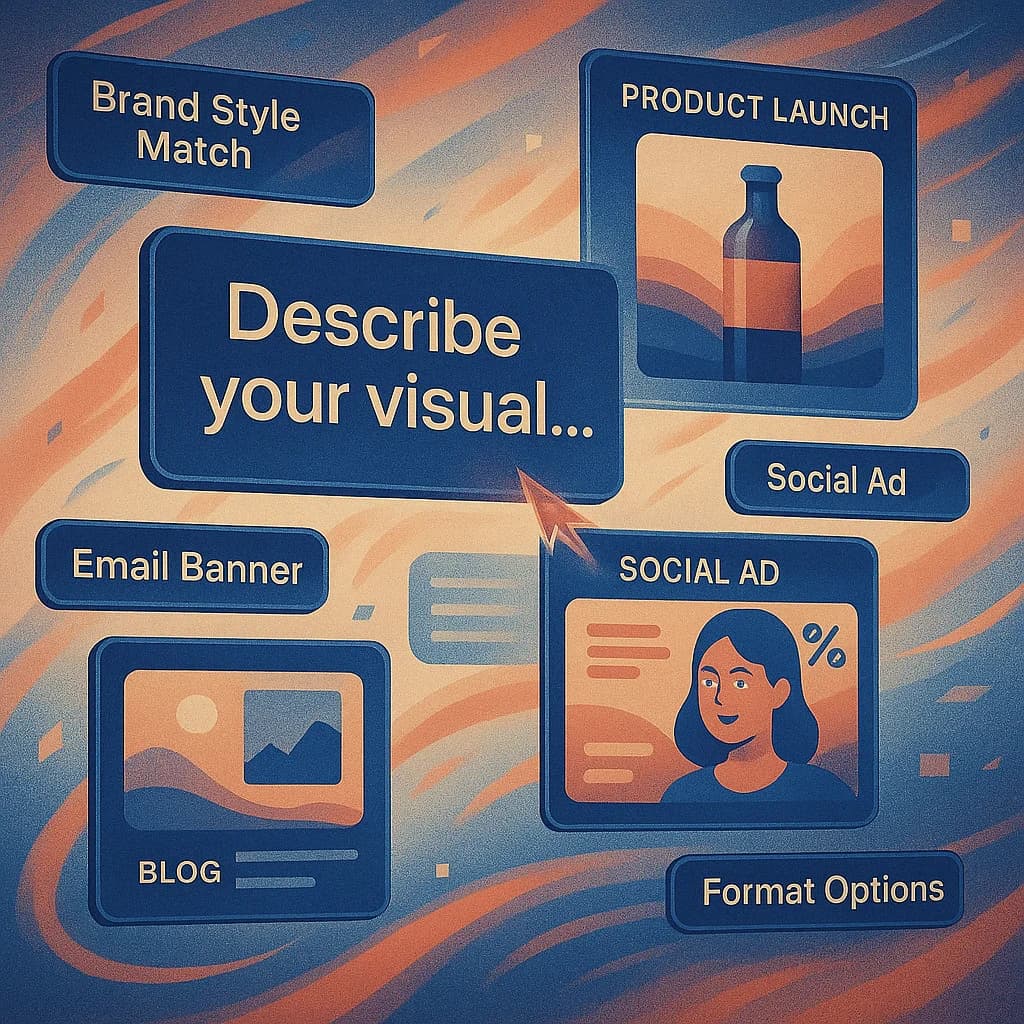 Generate polished, on-brand marketing visuals like social ads, email banners, and blog graphics with Focal AI Image Generator