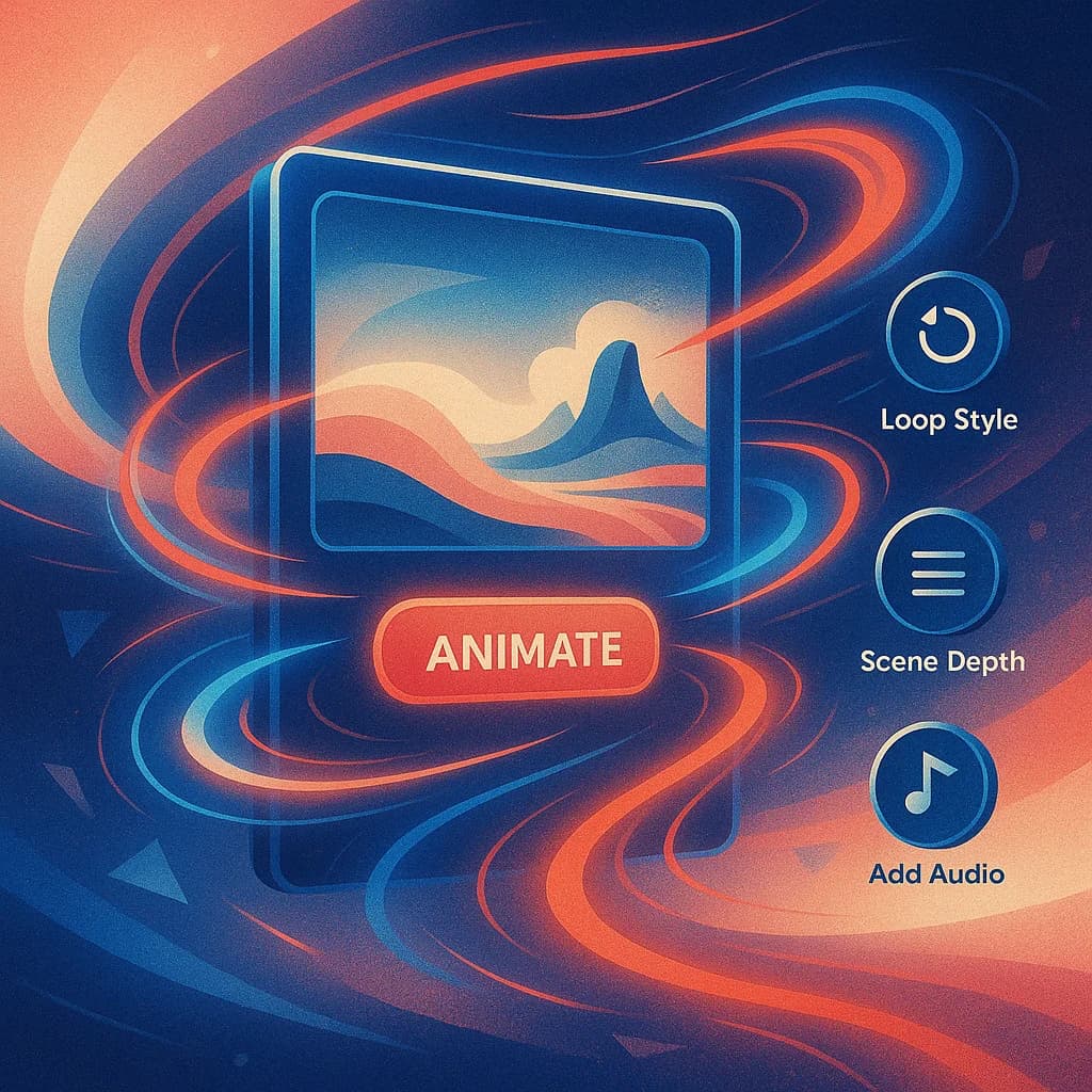 Animate AI-generated images into moving scenes instantly with Focal AI Image Generator using built-in video and audio tools