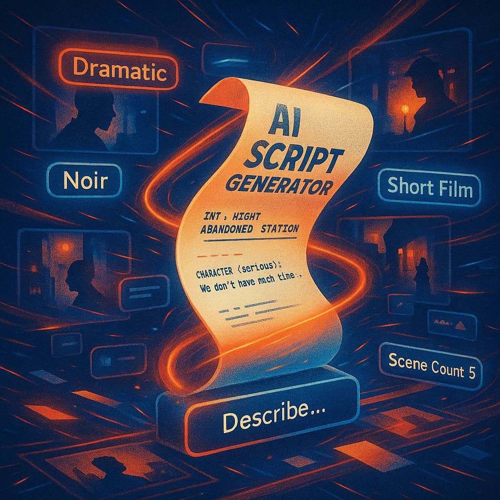 Build full screenplays from a single prompt using Focal AI Script Generator with auto-filled characters and scenes