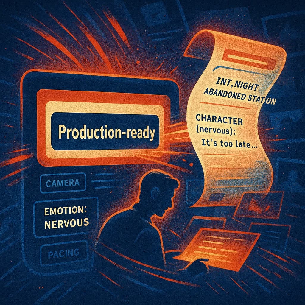 Turn rough ideas into formatted, production-ready scenes with Focal AI Script Generator, including direction and pacing
