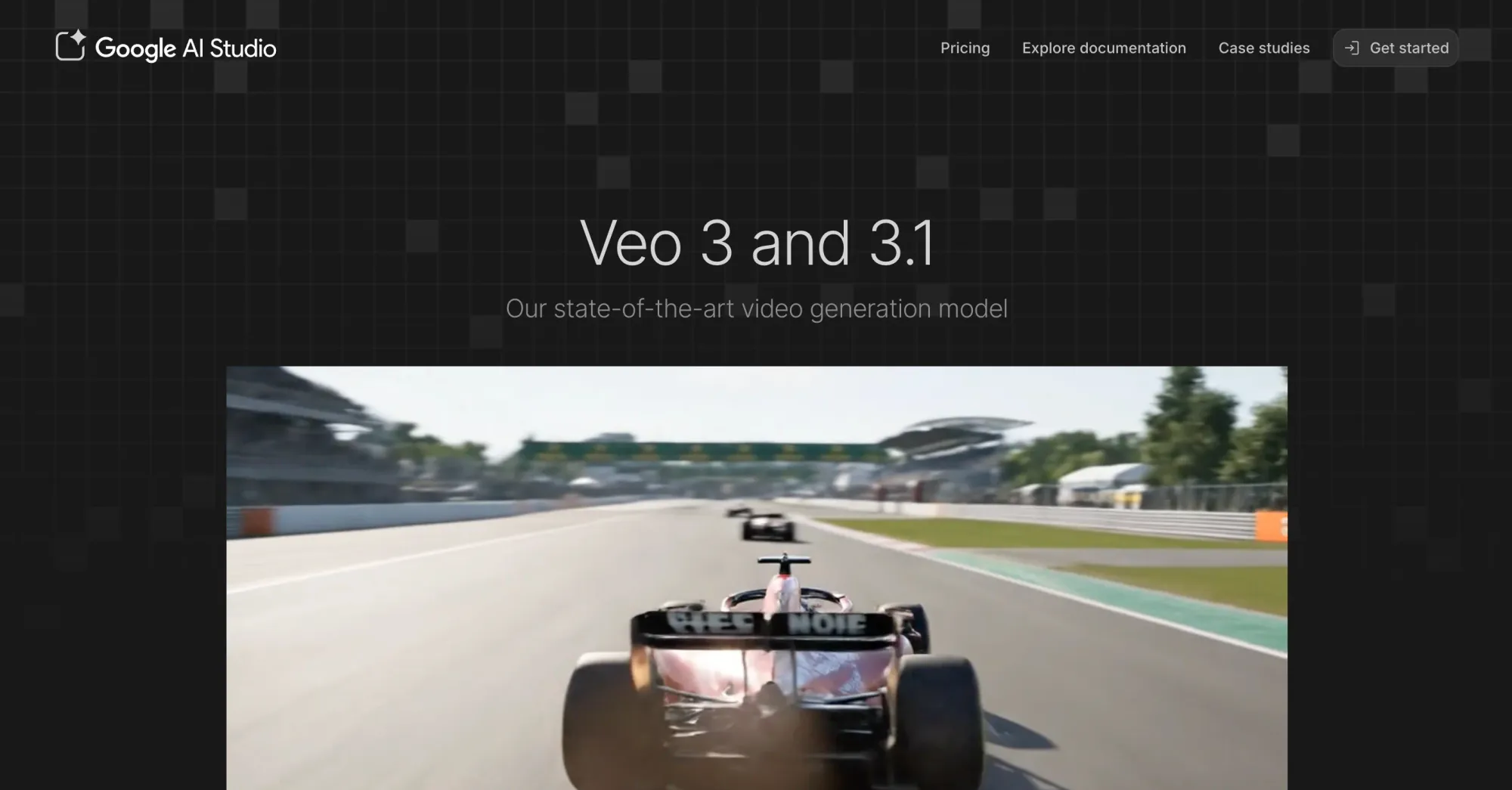 Google Veo AI video generation interface showcasing cinematic text to video capabilities.