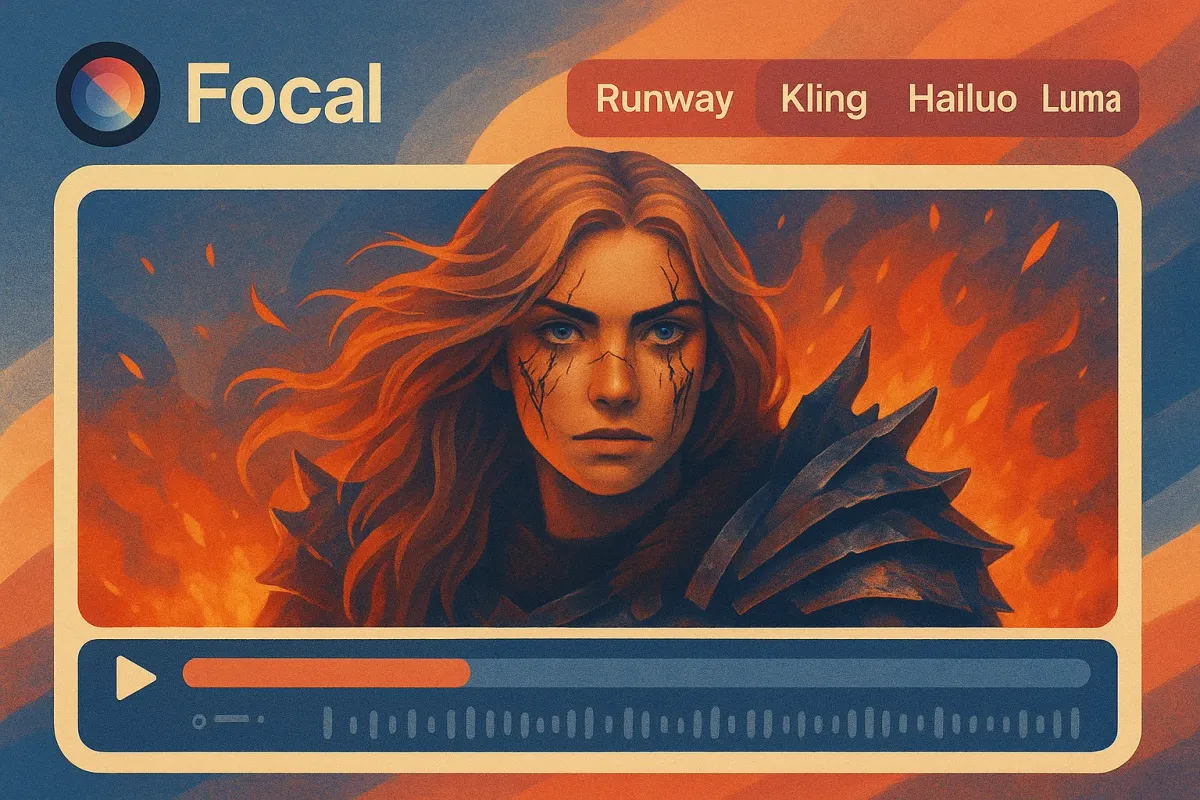 Dashboard interface showing multiple AI video models—Runway, Kling, Hailuo, Luma—available inside one unified editing workspace.