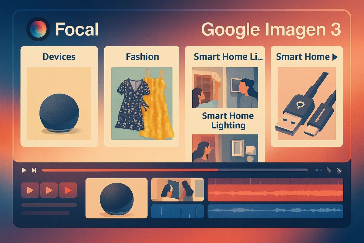 AI-generated product images using Google Imagen 3, showing isolated shots, lifestyle backdrops, and stylized product arrangements.