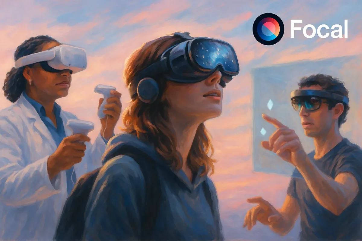 Immersive headset view showing AI-generated environments adapting in real time for AR and VR experiences.